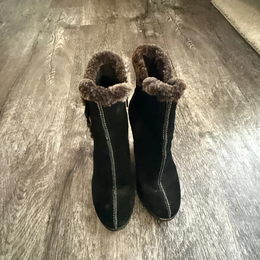 ANTEBI Cold Weather Suede Wedge Bootie 8